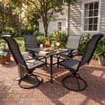 thumbnail image 2 of Decksplore Patio Swivel Chairs Set of 2, Outdoor High Back Dining Chairs with All Weather Textilene Fabric, Grey, 2 of 7