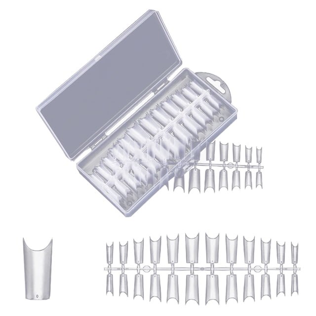 240PCS Nail Tips Clear Seamless Fake Nails Artificial Nails for DIY Nail Art