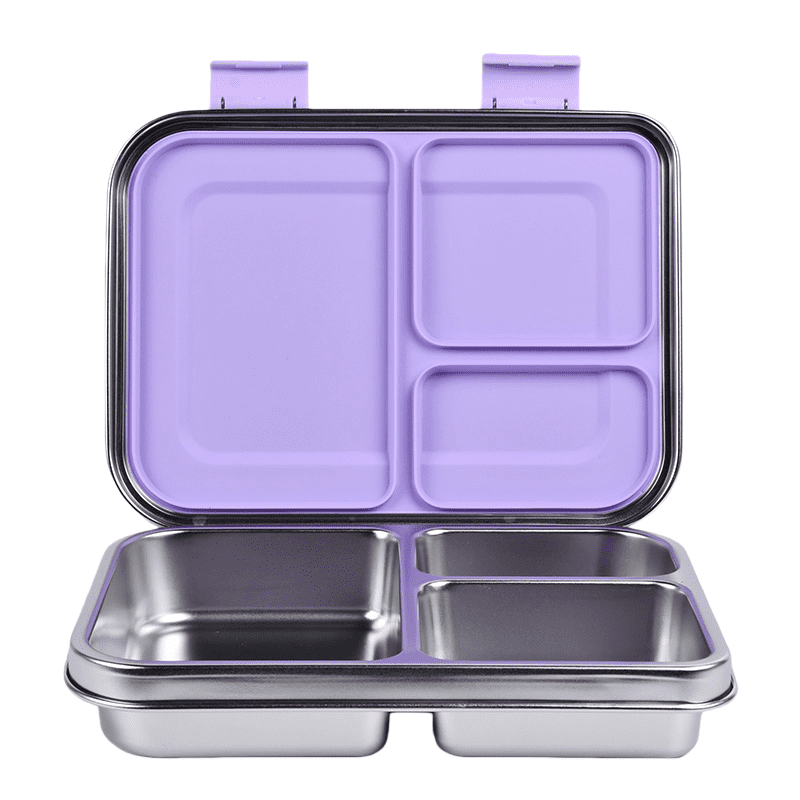 Greenwalnut Stainless Steel Leak Proof Lunch Box with Compartments – Bento Style Lunch Box ( Purple )