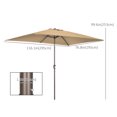 thumbnail image 3 of Outsunny Parasol de Patio Parasol de Jardin de Marché avec Manivelle Beige Foncé, 3 of 9