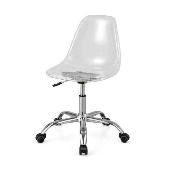 Acrylic Office Chair, Swivel Adjustable Height Desk Chair - Clear, 330lbs Capacity