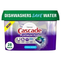 Cascade Platinum Plus ActionPacs Dishwasher Detergent - Fresh - 28 ct- Pack of 2