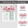 thumbnail image 6 of Butterfly Floral Curtain Valance for Kitchen Watercolor Pink Flower Cherry blossoms Window Valance for Living Room Bedroom, Kitchen Valance Rod Pocket Window Curtain 54 by 18 in, 1 Panel, 6 of 6