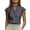 Gray, variant on Womens Mandarin Notched Collar Cap Sleeve Linen Blend Blouse Neutral Beige Lightweight Breathable Business Casual Solid Color Workwear Shirt