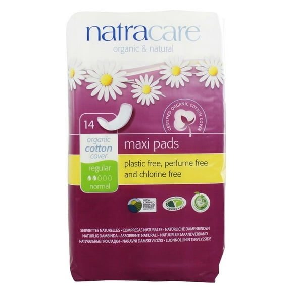 Natracare - Cotton Natural Feminine Maxi Pads Regular - 14 Pad(s)