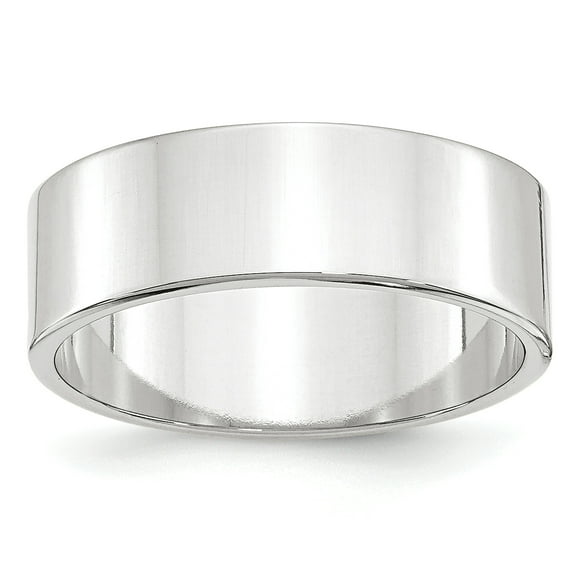14K Or Blanc 7mm Poids Léger Bande Plate Taille 11.5