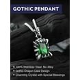 thumbnail image 6 of Bandmax Gothic Stainless Steel Necklaces for Men Women Dragon Claw Pendant Emerald Stone Vintage Goth Punk Necklace for Gift, 6 of 8
