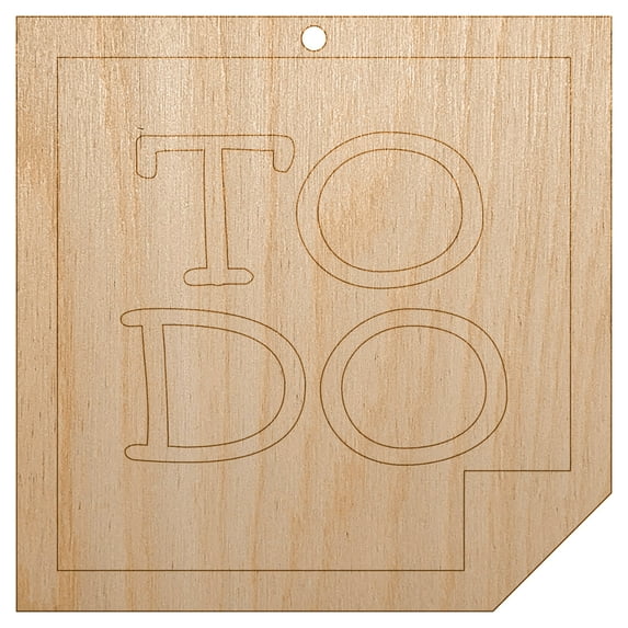 To Do Note Wood Holiday Christmas Tree Ornament Unfinished DIY Pre-Drilled Craft