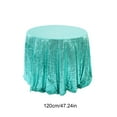 thumbnail image 3 of EGYMEN Glitter Round Tablecloth, 47"x47" Shiny Polyester Wedding Cloth, Sparkling Banquet Cover for Parties, Sequin-Accented Event Decoration, 3 of 6