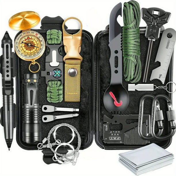 20 In 1 Survival Kits, Emergency Survival Equipment For Outdoor Fishing Hunting Camping, Birthday Gift, Father's Gift For Men Dad Husband