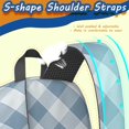 thumbnail image 5 of Blue and White Checkered Pattern 17" School Backpacks for Teens,Waterproof Oxford Fabric,S-Shape Padded Straps for School,Travel,Hiking,Camping, 5 of 6