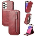 thumbnail image 1 of SaniMore for Samsung Galaxy A33 5G Magnetic Closure Top & Bottom Flip Wallet Case, Premium PU Leather Cover with Car Mount Card Slot & Adjustable Kickstand Full Body Protective Shell, Red, 1 of 9