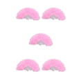 thumbnail image 1 of Redempat Feather Fan Decoration Craft Parties Handheld Ornament Decorative Fans Elegant Dance Performance Accessory Adult Pink 5Set, 1 of 6