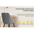 thumbnail image 2 of Velvet Dining Chairs with Black Metal Legs for Living Room, Set of 2, Grey, 2 of 12