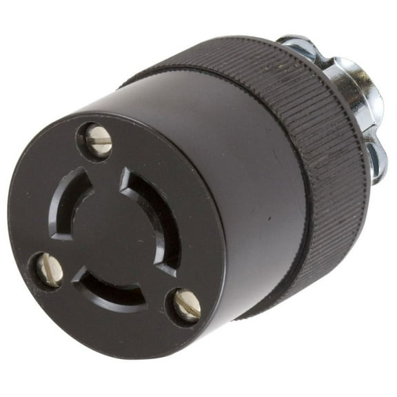 Hubbell HBL7555G, Locking Device Connector, Conn, 2P3W, 10A 250V/15A125V, 1 PC