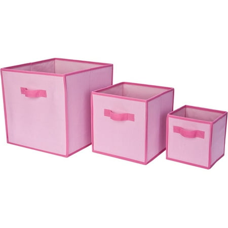 Delta Storage Bins, Set of 3, Barely Pink