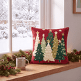 thumbnail image 2 of Sm:)e Red Green Tree Snowflakes Christmas Throw Pillow Covers 18x18 Inch, Soft Plush Faux Fur 3D Embroidered Decorative Cushion Covers for Sofa Home Decor, 2 of 8