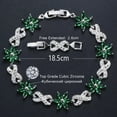 thumbnail image 2 of Amethyst Purple Cubic Zirconia Flower Charm Bangle Bracelets for Women Lady, 2 of 9