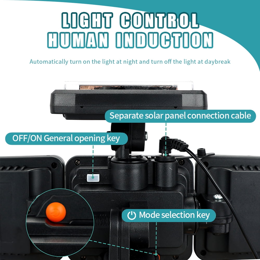 2-Pack Solar Lights Outdoor,4 Heads 2500LM 270 LED Motion Sensor Security Lights,IP65 Waterproof,270°Wide Angle Flood Wall Lights with 3 Modes for Patio Yard Garden