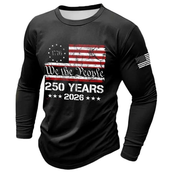 CHENge 250th Anniversary Shirt USA Anniversary Waffle T-Shirt Sweatshirt Men Casual Long Sleeve Crewneck Tshirt