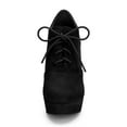 thumbnail image 6 of BLISSFUL STEP Women's Platform Block Heel Lace Up Booties Black 7, 6 of 8