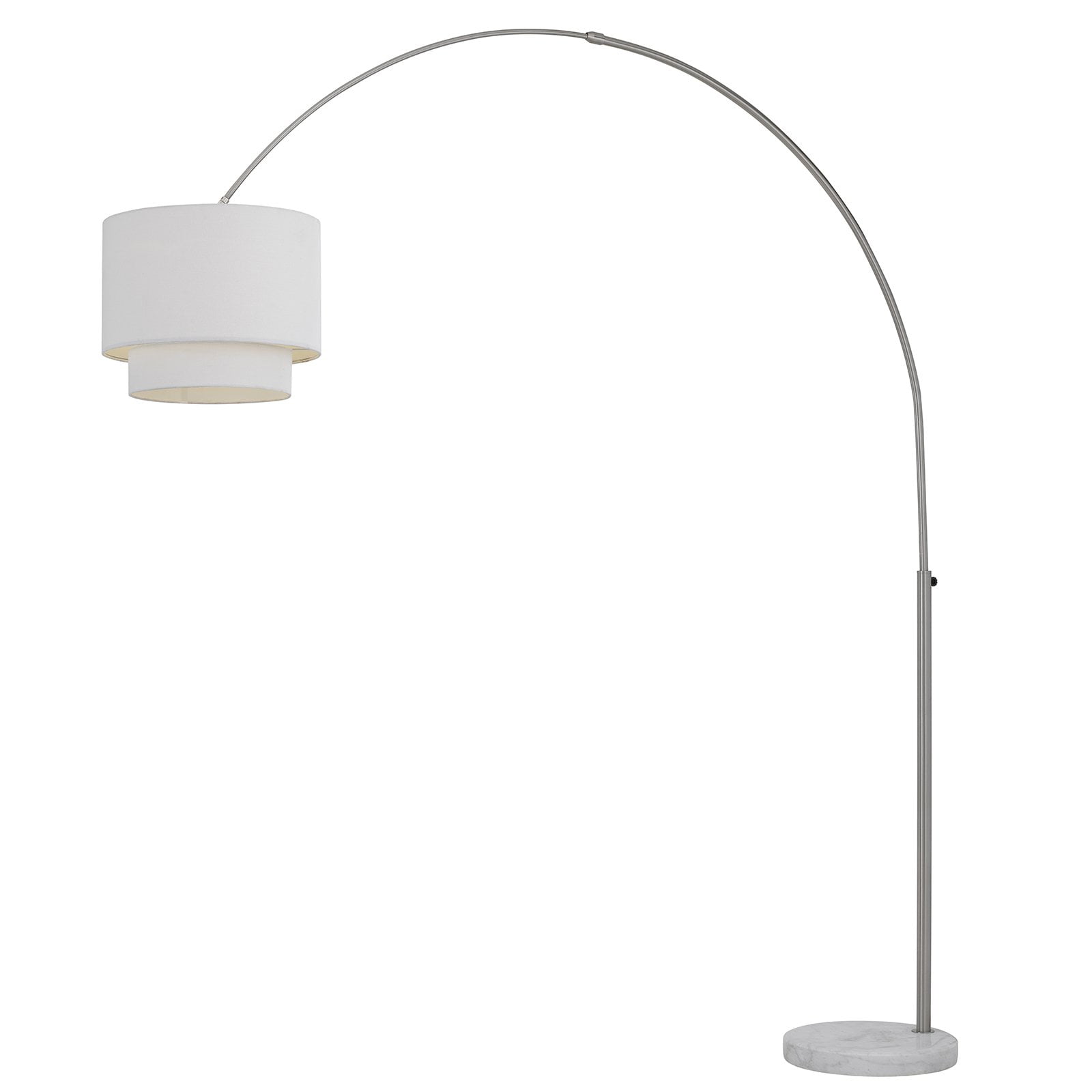Af Lighting Arched Floor Lamp In Brushed Gold With Fabric Shade