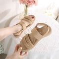 thumbnail image 3 of Sandalias planas trenzadas Sandalias de vestir con punta abierta Zapatos para caminar con soporte para el arco para mujer, 3 of 7