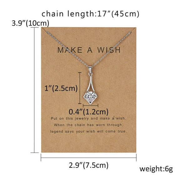 Wioihee Under $2.00 Lady Necklace Paper Card Butterfly Necklace Small Gift Pendant Necklace Jewelry