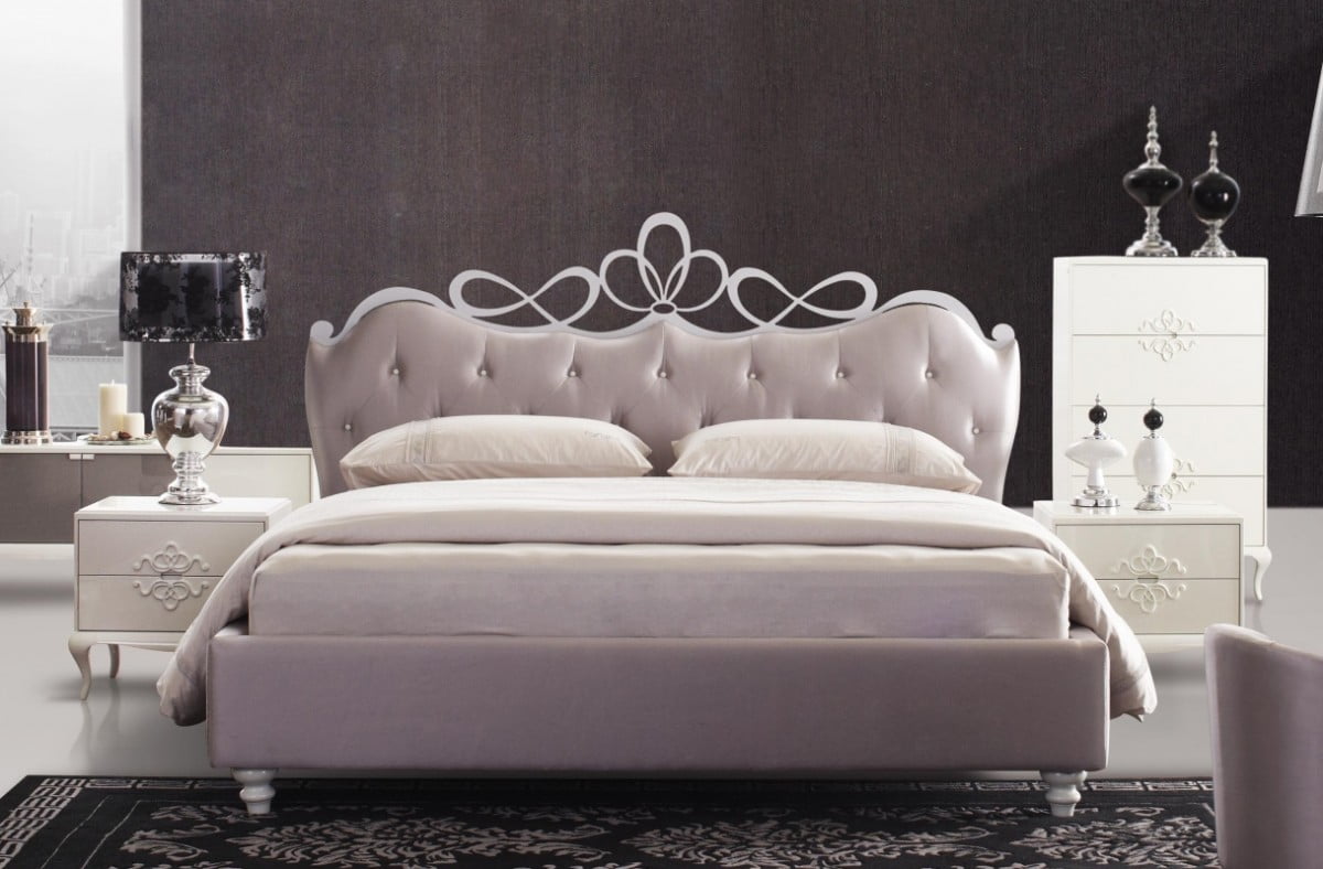 1perfectchoice Modern Purple Heart Shaped Tufted Headboard Queen Departments