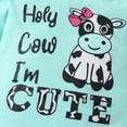 thumbnail image 5 of Baby Girl Clothes Outfit Newborn Letter Holy Cow I'm CUTE Ruffle Cow Print Romper Long Pants Headband Clothing Sets for Fall Winter 0 3 6 9 12 18 Months Baby Girl Clothes, 5 of 7