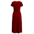 thumbnail image 6 of Admvng Women's Maxi Dress Short Sleeve Round Neck Casual Dress with Pockets Flowy Summer Long Dress, 6 of 6