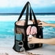 thumbnail image 2 of GOOHOCHY Bolsa de playa de malla, bolsa de playa portátil, bolsa de almacenamiento de artículos de tocador de viaje, bolsa de playa con múltiples bolsillos, 2 of 8