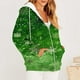 thumbnail image 5 of Puntoco Chaqueta Con Capucha Y Manga Larga Con Cremallera Y Estampado Navideño Informal Para Mujer, 5 of 6