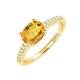 thumbnail image 2 of Gold Over Sterling Silver with Natural Citrine and White Topaz Solitaire Ring, 2 of 3