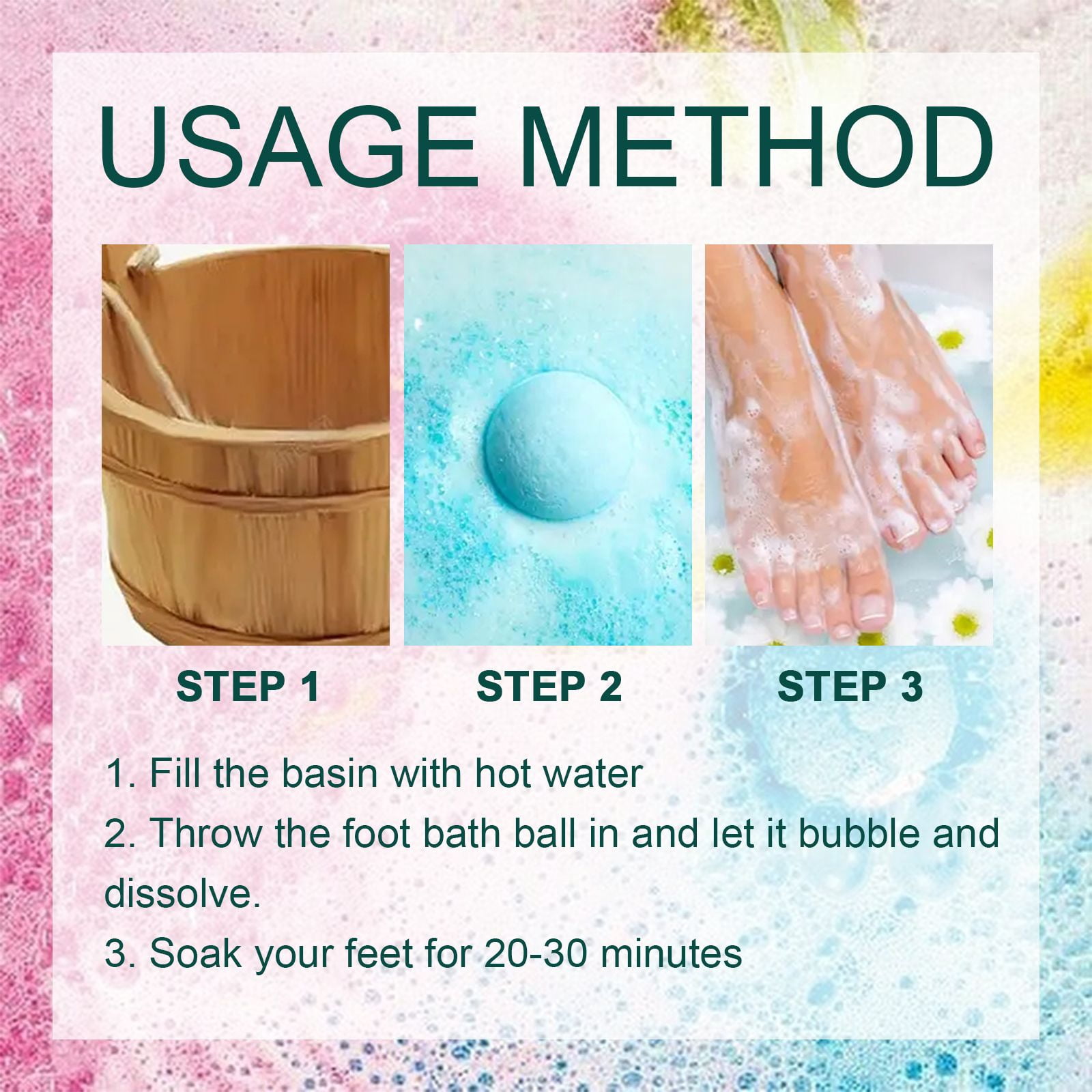 Alvantor Ginger Foot Sock Bath Bombs for Relaxation, Odor Removal, Dry Cracked Feet Relief, Soften Calluses, 6 Pack