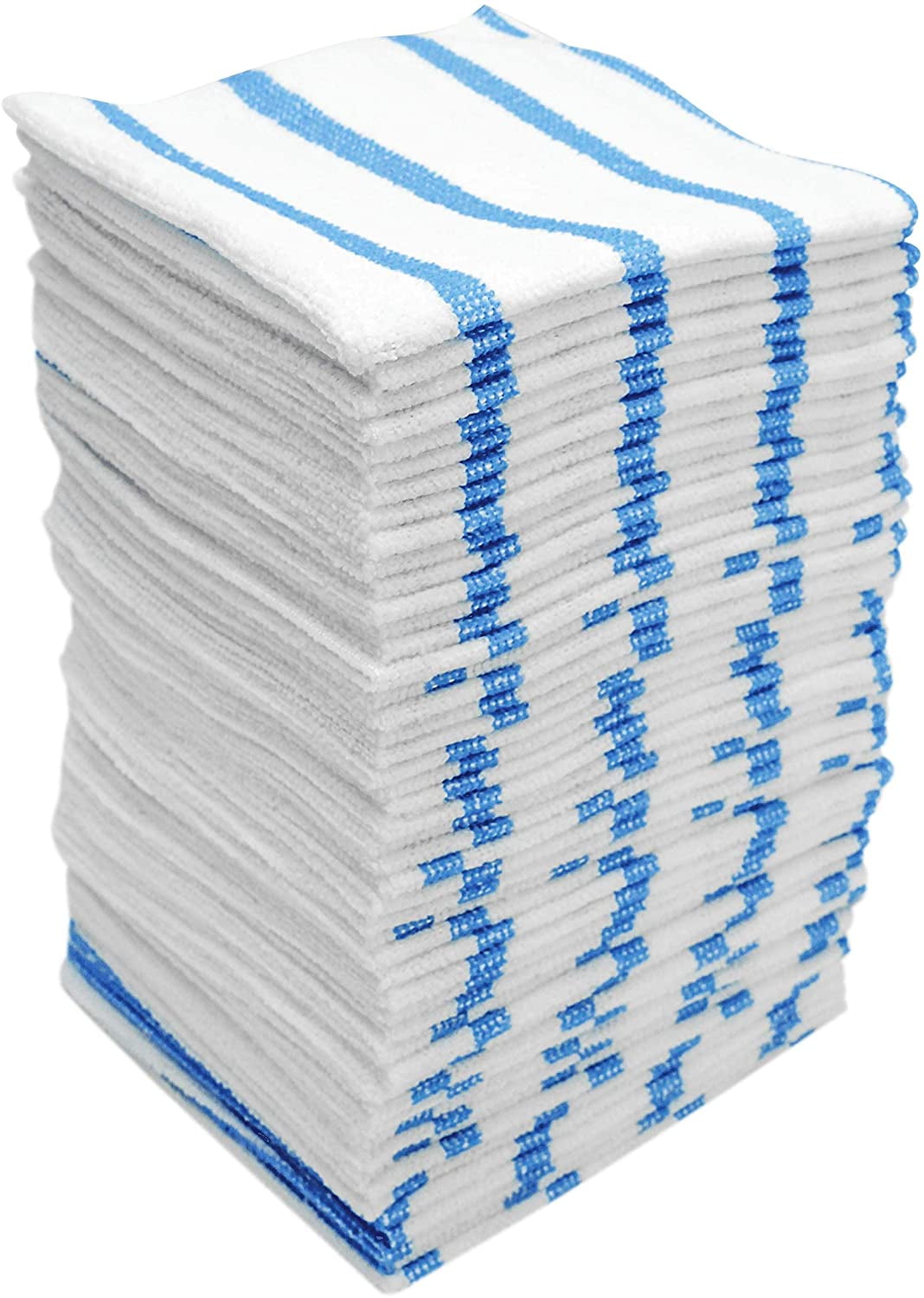 Details about   Bulk Edgeless Microfiber Cleaning Cloths White and Blue Stripe 50 Pack 