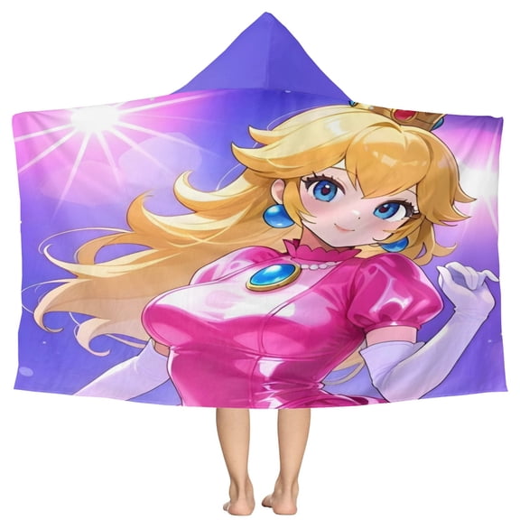 Princess Rosalina Pattern Beach Poncho - Microfiber - Towel - Kids Lightweight And Practical Essential For Beach Vacation