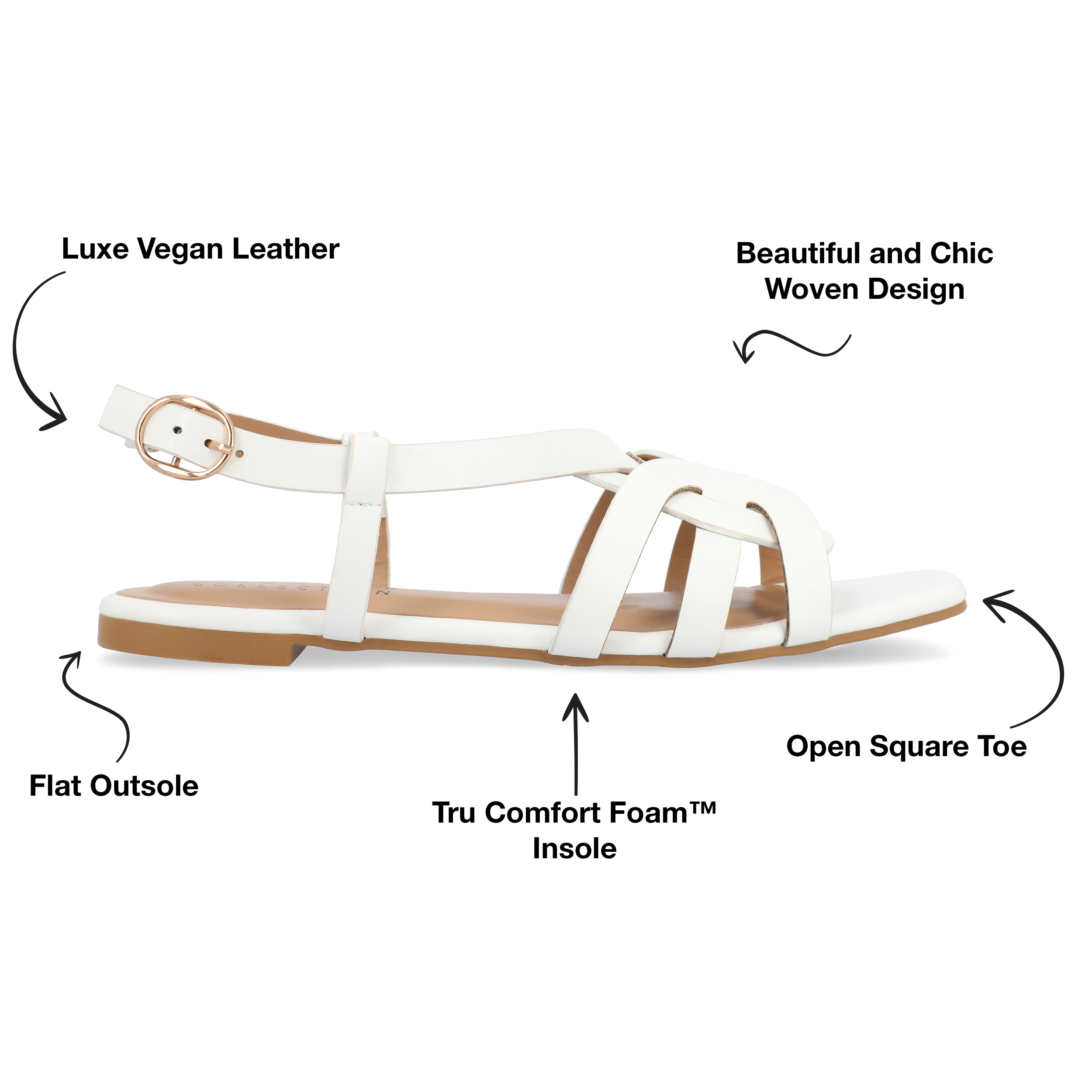 Journee Collection Womens Alorra Tru Comfort Foam Buckle Flat Sandals
