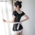 thumbnail image 3 of Traje de sirvienta sexy Lencería erótica Micro Bikini Conjunto de encaje Mucama francesa Ropa exótica transparente Ropa de stripper sexy Babydoll // kaili Sencillez, 3 of 5