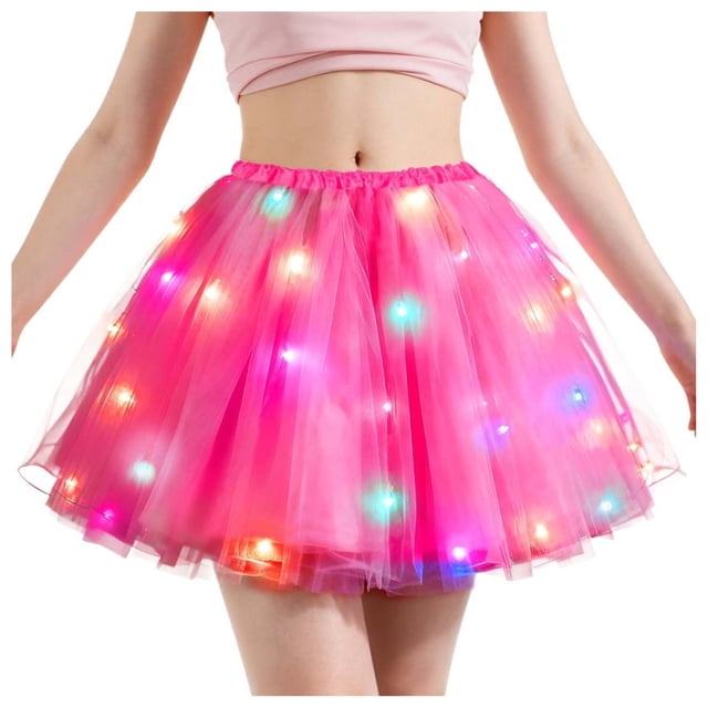 Roncen Jupe Tutu Lumineuse Rave Danse de Ballet Jupes Costume Led pour Femmes et Filles