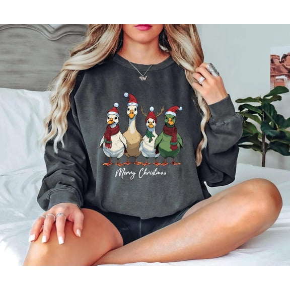 Winter Ducks Sweatshirt,Womens Winter Sweater,Animals Winter Shirt, Farm Lover Gift,Winter Gift Women,Chtristmas Tee,S159 Tshirt All Size S-5XL