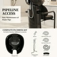thumbnail image 7 of Baasha Professional Shampoo Chair and Bowl Set for Salon, Adjustable Shampoo Bowl with Headrest, Memory Foam Cushion, Shampoo Chair Ergonomic Design for Ultimate Comfort, 7 of 7
