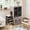 Grey, variant on Double Layer Cat Litter Box Cabinet with Scratch Post,Modern Cat Litter Box Furniture Enclosure with Platform & Ladder, Hidden Cat House & Washroom,Natural