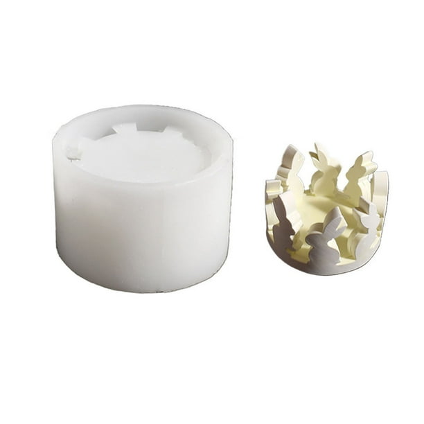 Molde de Silicona Conejito de Pascua - para Vela Luz de Té, Reutilizable, Fácil Desmoldeo