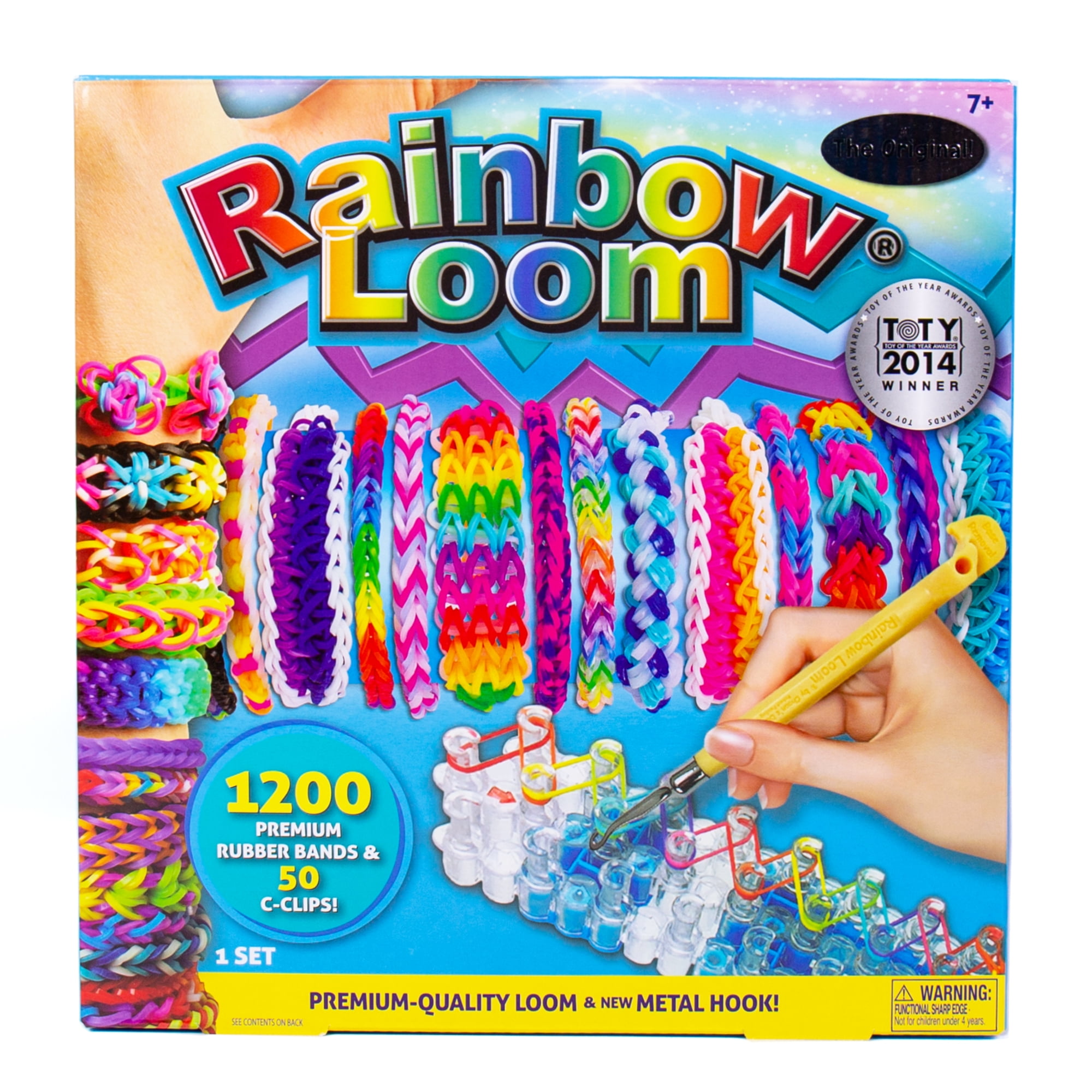 SALE New Rainbow Rubberband Loom Kit 600 Bands Tool 24 Hooks Kids Birthday Gift 