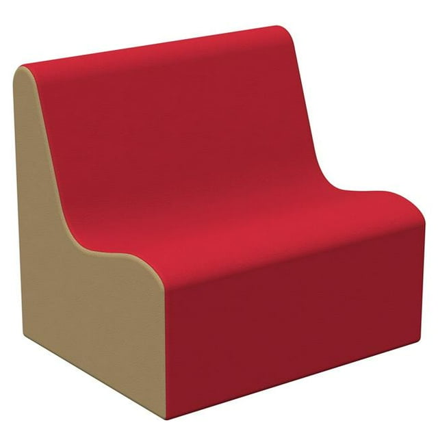 Softscape 10463-RDSD Wave Preschool Sofa - Red & Sand