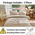 thumbnail image 5 of 3 Pieces Duvet Covers Set, Boho Tufted Comforter Sets with Zipper Closur, Soft Breathable Floral Bedding Set for All Seasons(Gray，Queen  90"x90"), 5 of 5