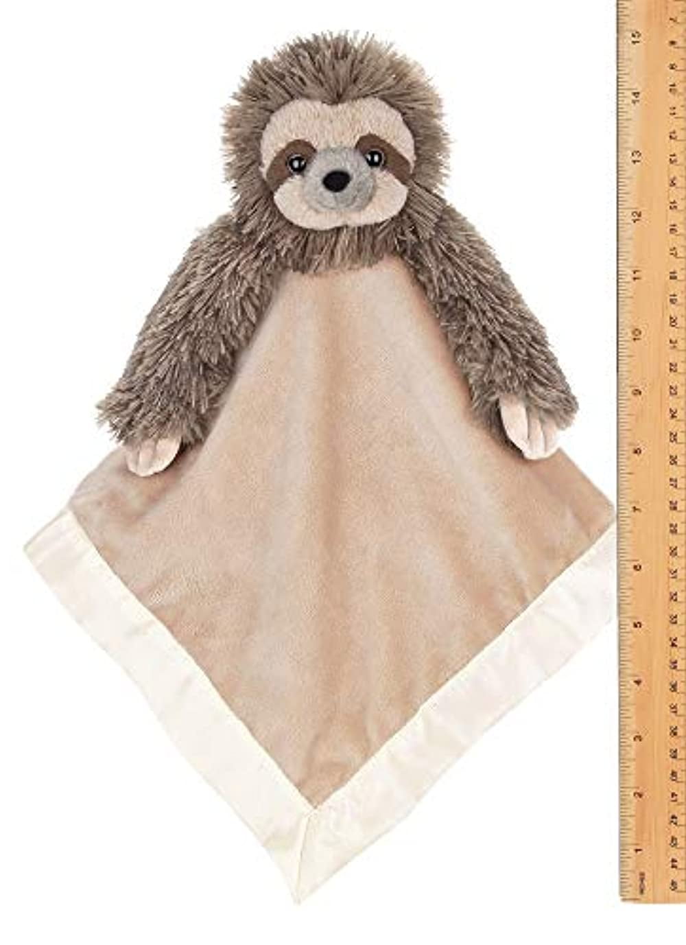 Bearington Baby Speedy Snuggler, Sloth Plush Stuffed Animal Security Blanket, Lovey 15