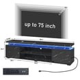 thumbnail image 5 of LED TV Stand for up to 75" TVs with Charnging Station, 66" Marble Entertainment Center Console Table Gaming Soundbar Shelf with 2 Storage Cabinets, 5 of 10