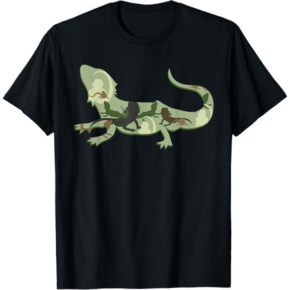 Funny Bearded Dragon I Lizard Lover I Pogona Silhouette T-Shirt